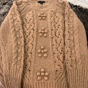 J Crew Tan Cable Knit Sweater